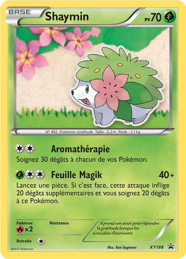 Shaymin XY188, carte Promo XY, en vente à Manga Cash à Ans, province de Liège.