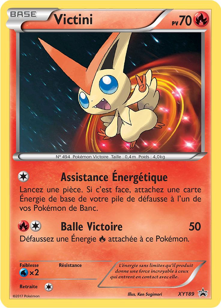Victini XY189, carte Promo XY, en vente à Manga Cash à Ans, province de Liège.