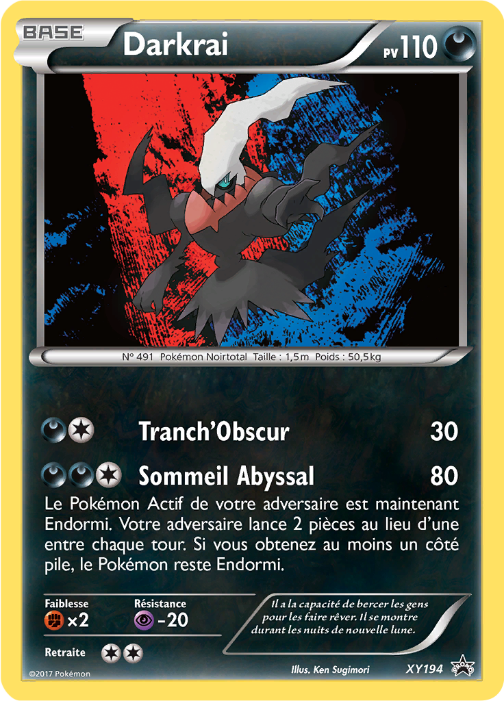 Darkrai XY194, carte Promo XY, en vente à Manga Cash à Ans, province de Liège.