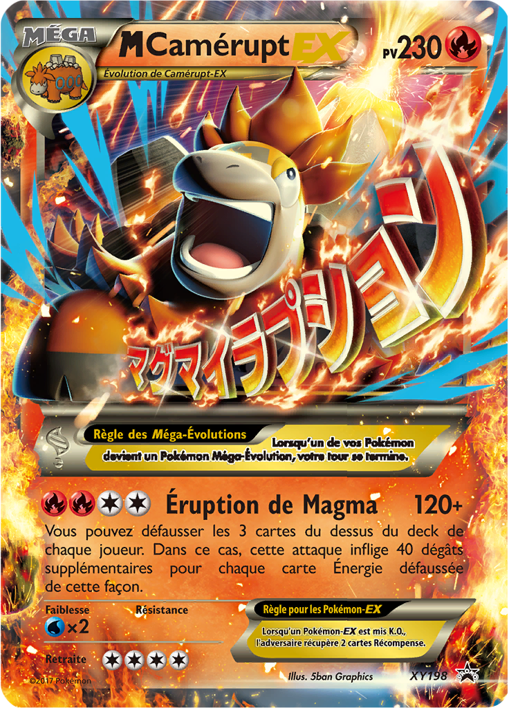 M-Camérupt EX XY198, carte Promo XY, en vente à Manga Cash à Ans, province de Liège.