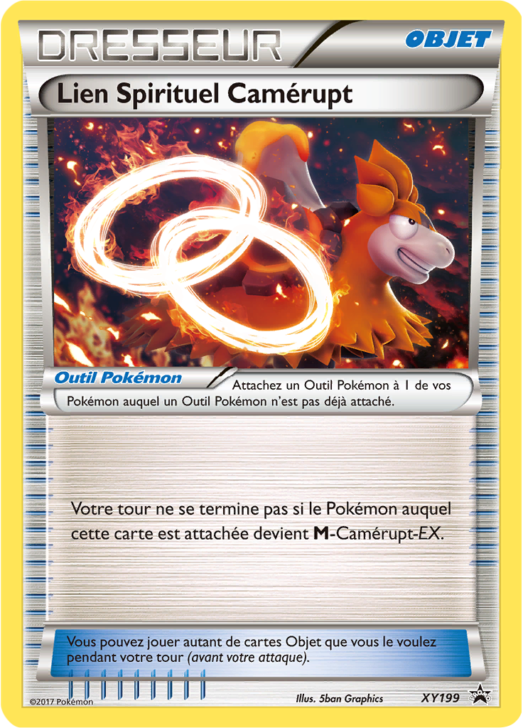 Lien Spirituel Camérupt XY199, carte Promo XY, en vente à Manga Cash à Ans, province de Liège.