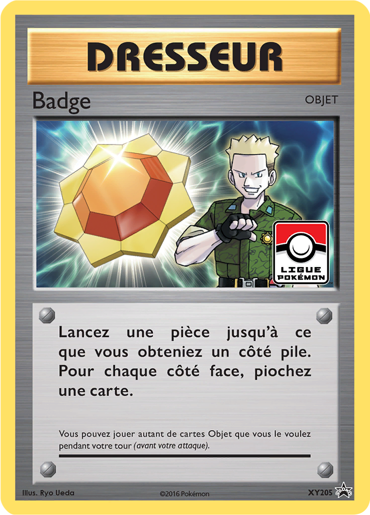 Badge XY205, carte Promo XY, en vente à Manga Cash à Ans, province de Liège.