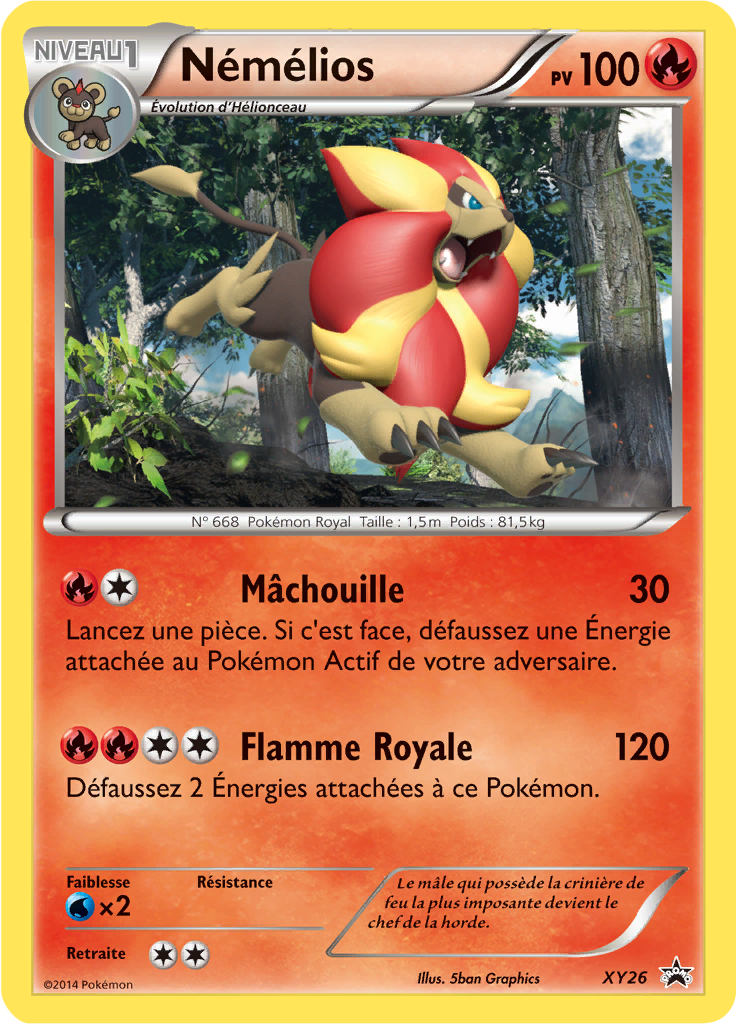 Némélios XY26, carte Promo XY, en vente à Manga Cash à Ans, province de Liège.