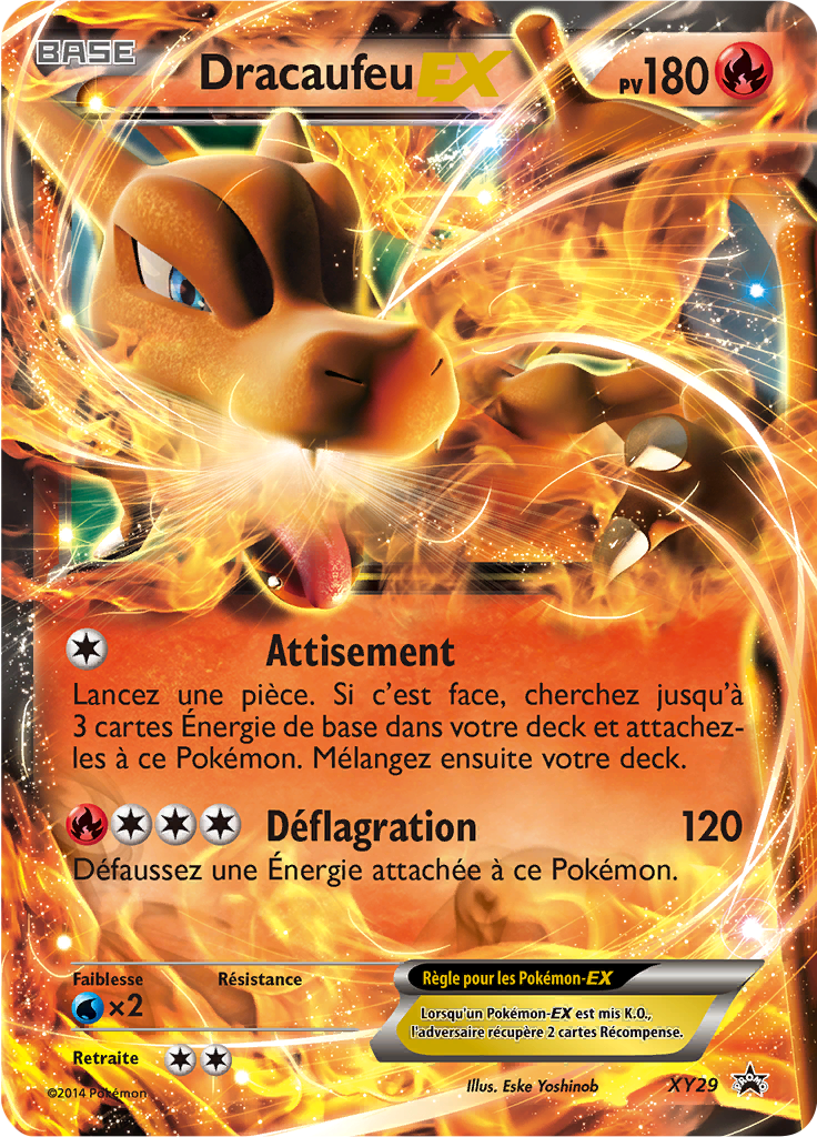 Dracaufeu EX XY29, carte Promo XY, en vente à Manga Cash à Ans, province de Liège.
