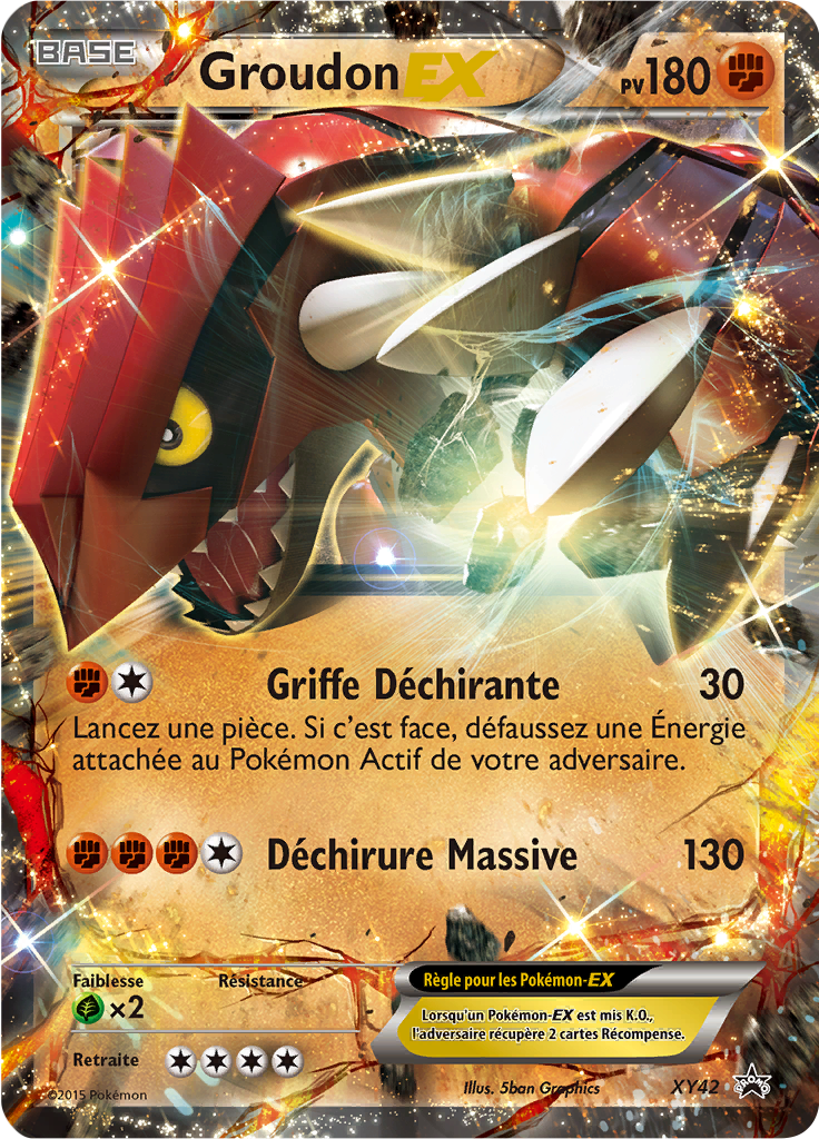 Groudon EX XY42, carte Promo XY, en vente à Manga Cash à Ans, province de Liège.