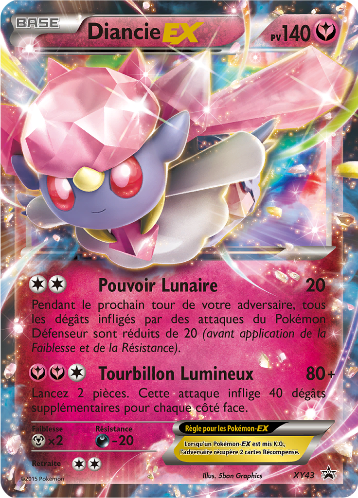 Diancie EX XY43, carte Promo XY, en vente à Manga Cash à Ans, province de Liège.