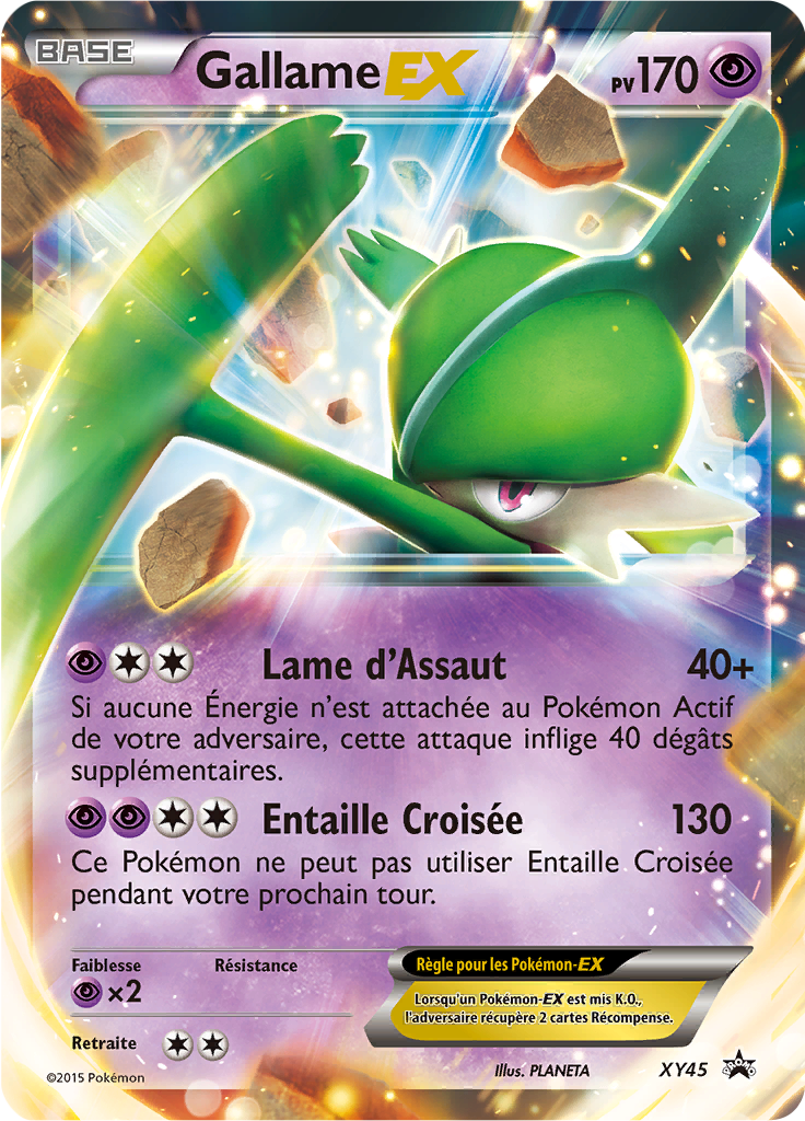 Gallame EX XY45, carte Promo XY, en vente à Manga Cash à Ans, province de Liège.