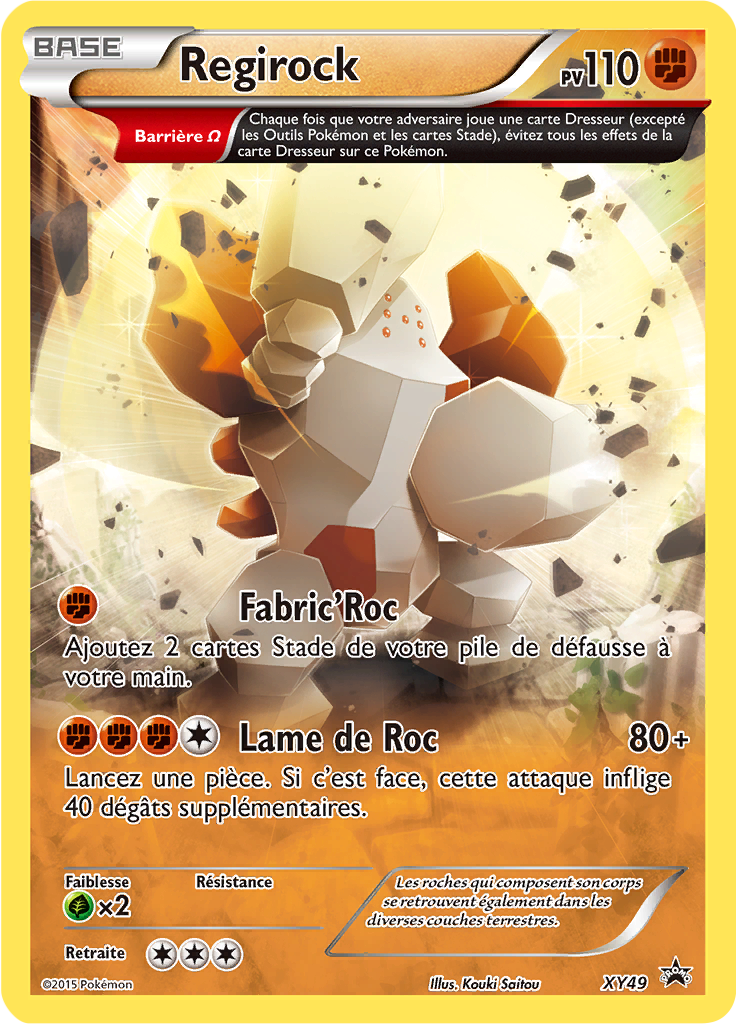 Regirock XY49, carte Promo XY, en vente à Manga Cash à Ans, province de Liège.