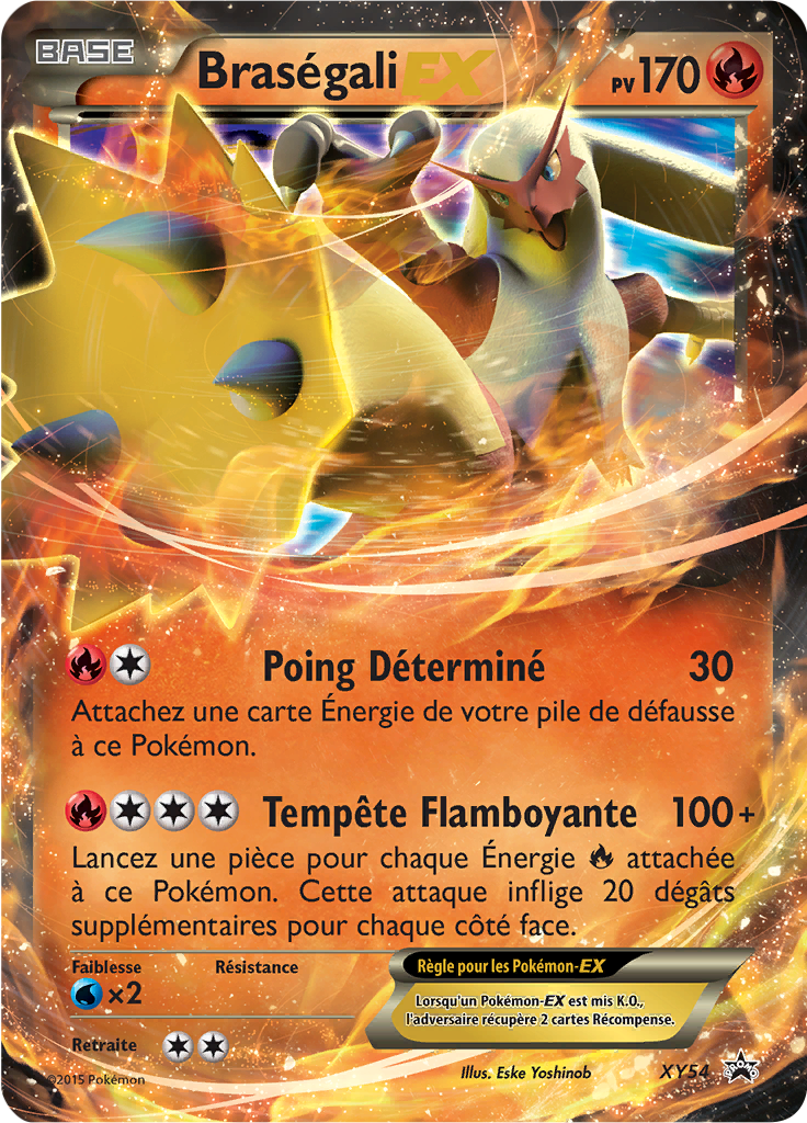 Braségali EX XY54, carte Promo XY, en vente à Manga Cash à Ans, province de Liège.