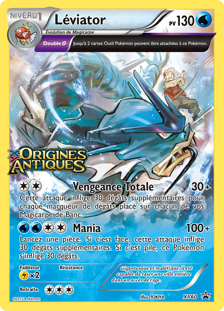 Léviator XY60, carte Promo XY, en vente à Manga Cash à Ans, province de Liège.