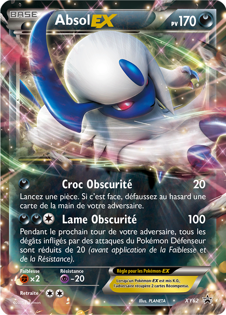 Absol EX XY62, carte Promo XY, en vente à Manga Cash à Ans, province de Liège.