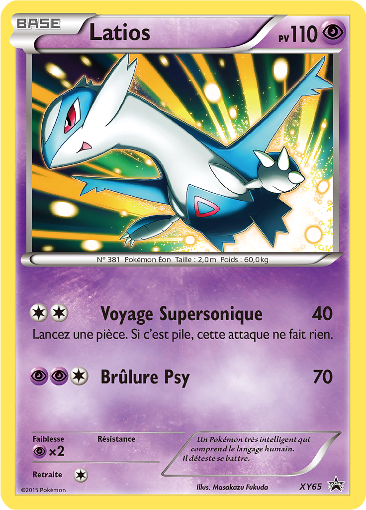 Latios XY65, carte Promo XY, en vente à Manga Cash à Ans, province de Liège.
