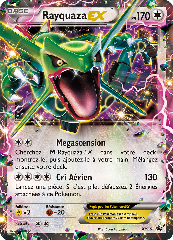 Rayquaza EX XY66, carte Promo XY, en vente à Manga Cash à Ans, province de Liège.