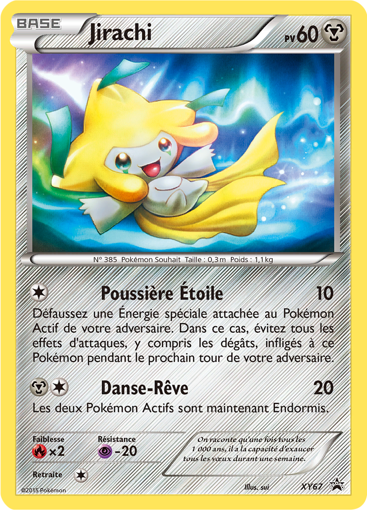 Jirachi XY67, carte Promo XY, en vente à Manga Cash à Ans, province de Liège.