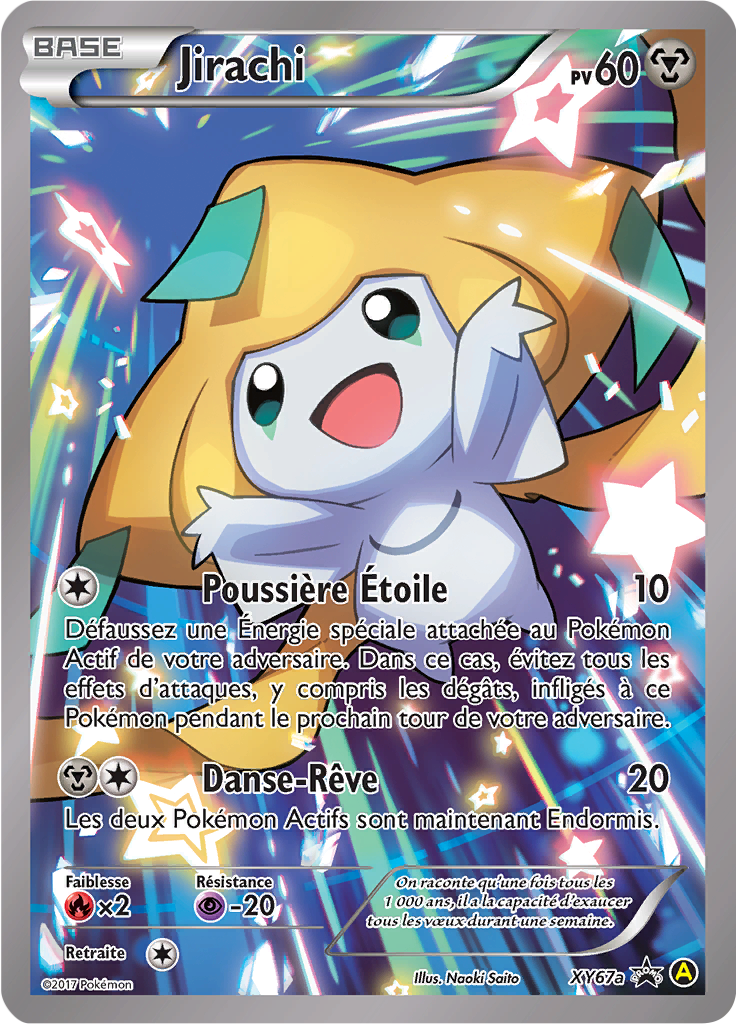 Jirachi XY67a, carte Promo XY, en vente à Manga Cash à Ans, province de Liège.