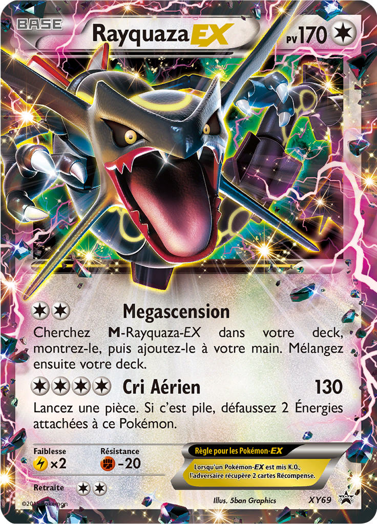 Rayquaza EX XY69, carte Promo XY, en vente à Manga Cash à Ans, province de Liège.