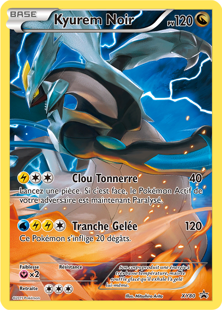 Kyurem Noir XY80, carte Promo XY, en vente à Manga Cash à Ans, province de Liège.