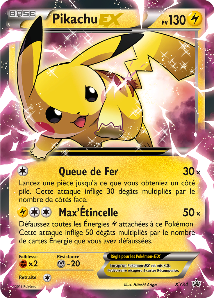Pikachu EX XY84, carte Promo XY, en vente à Manga Cash à Ans, province de Liège.
