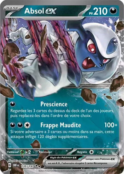 Absol EX 135/197 issu de l’extension Flammes Obsidiennes, référencée chez Manga Cash à Ans en région liégeoise.