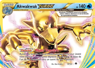 Carte Pokémon Akwakwak TURBO 18/122 XY Rupture TURBO en français