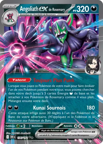 Angoliath EX de Rosemary 136/182 de l’extension Rivalités Destinées, à découvrir chez Manga Cash à Ans, province de Liège.