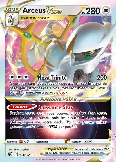 Arceus VSTAR 123/172 de Stars Étincelantes, proposé par Manga Cash Ans (Liège).