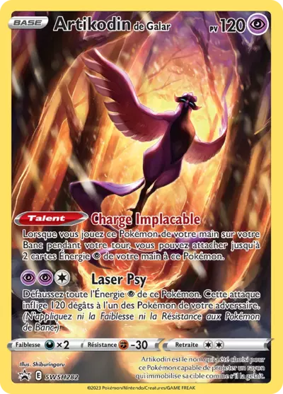 Artikodin de Galar SWSH282 Promo des cartes Black Star Épée et Bouclier, en vente à Manga Cash à Ans, province de Liège.
