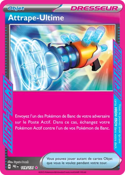 Attrape-Ultime 119/131 issu de l’extension Évolutions Prismatiques, en vente à Manga Cash à Ans, près de Liège.