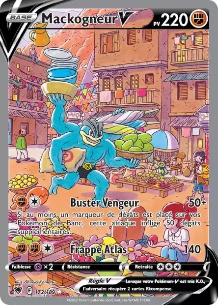 Carte Pokémon Mackogneur V 172/189 de l’extension Astres Radieux, vendue à l’unité chez Manga Cash à Ans (Liège)