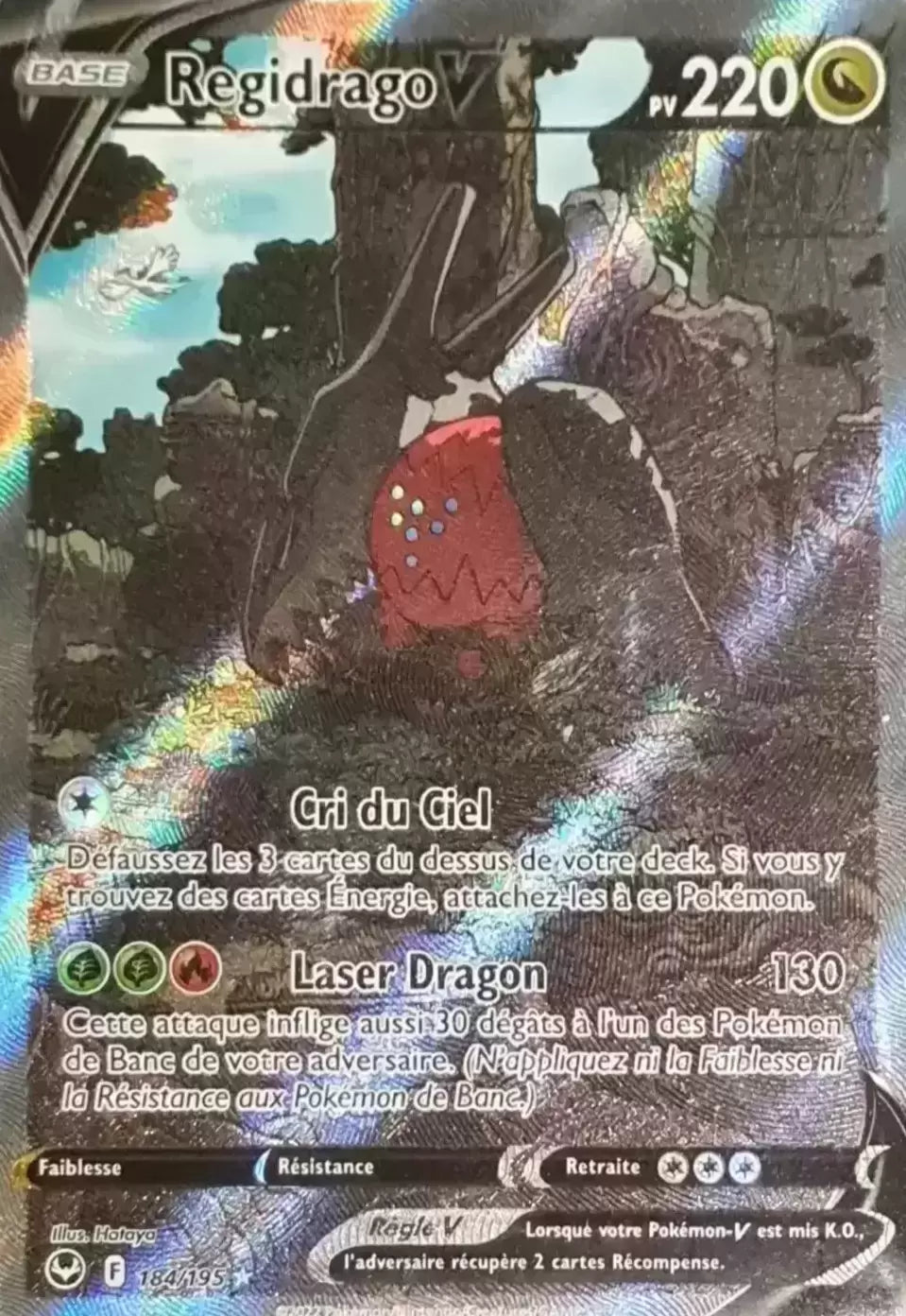 Carte Pokémon Regidrago V 184/195 Tempête Argentée, vendue à l’unité chez Manga Cash à Ans (Liège)