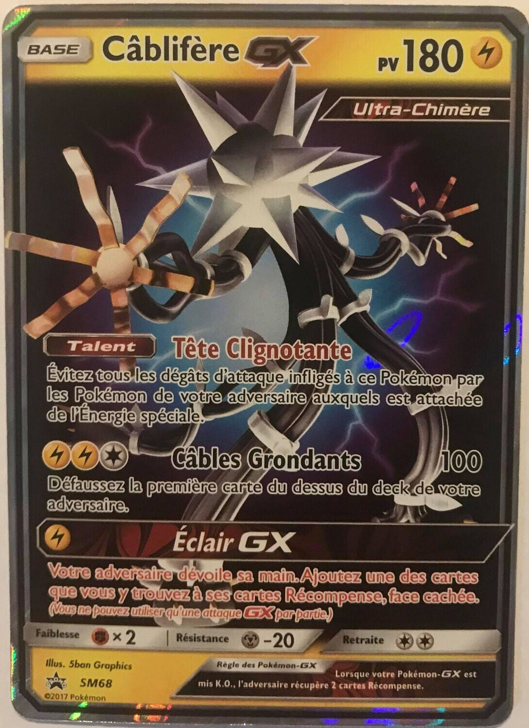 Câblifère GX SM68, carte Carte Promo Soleil et Lune, en vente à Manga Cash à Ans, province de Liège.
