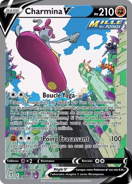 Carte Pokémon Charmina V 186/203 de l'extension Évolution Céleste, en vente à l’unité chez Manga Cash à Ans (Liège)