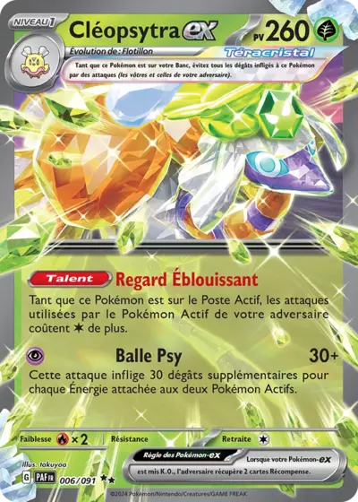 Cléopsytra EX Téracristal 006/091 – Destinées de Paldea, visuel produit chez Manga Cash Ans (Liège).