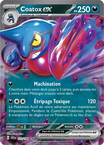 Coatox EX 131/198 de l’extension Écarlate et Violet, mise en avant par Manga Cash à Ans en province de Liège.