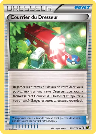Carte Pokémon Courrier du Dresseur 92a/108 XY Ciel Rugissant en français