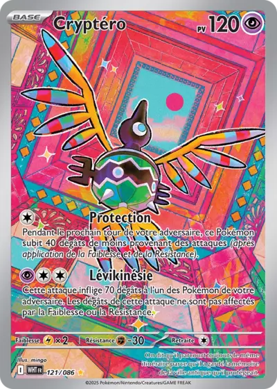 Cryptéro 121/086 issu de l’extension Flamme Blanche, référencée chez Manga Cash à Ans en région liégeoise.