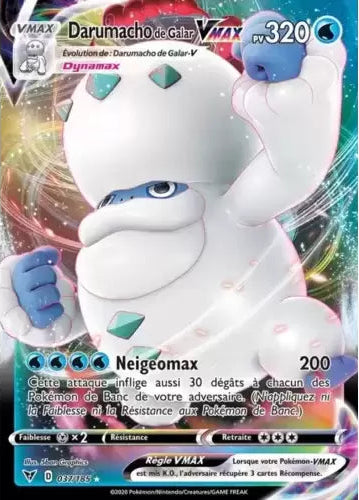 Carte Pokémon Darumacho de Galar VMAX 037/185 – Voltage Éclatant – disponible chez Manga Cash Ans (Liège)