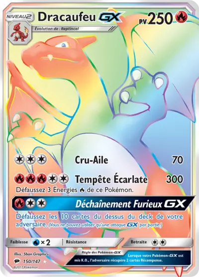 Carte Pokémon Dracaufeu GX 150/147 Ombres Ardentes disponible à Liège