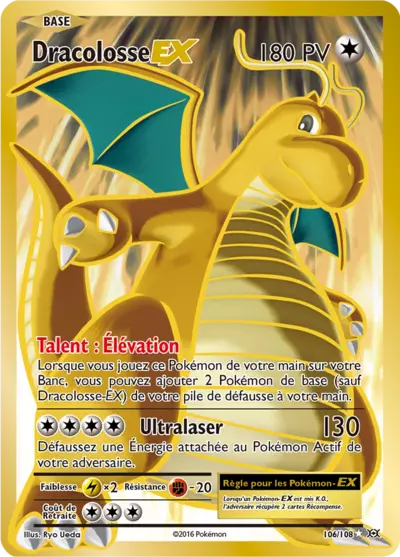 Dracolosse EX 106/108 de l’extension Évolutions, référencée chez Manga Cash à Ans en région liégeoise.