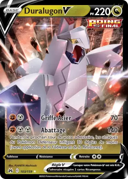 Carte Pokémon Duralugon V 103/159 Zénith Suprême vendue à l’unité