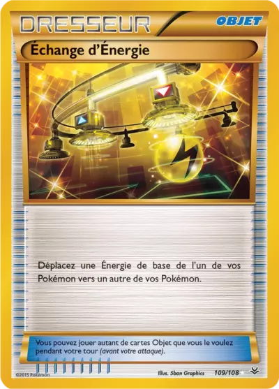 Carte Pokémon Échange d'Énergie 109/108 XY Ciel Rugissant en français