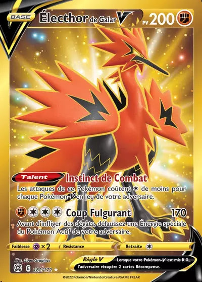 Électhor de Galar V 182/172 - Stars Étincelantes. Visuel produit Manga Cash Liège, carte officielle Pokémon.