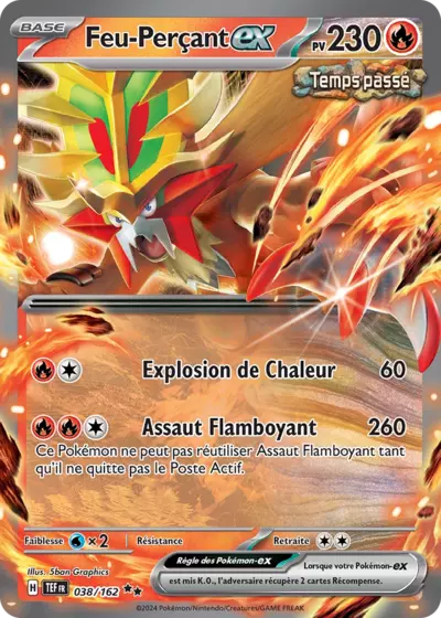 Feu-Perçant EX 038/162 de l’extension Forces Temporelles, à découvrir chez Manga Cash à Ans en région liégeoise.