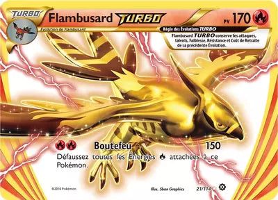 Carte Pokémon Flambusard TURBO 21/114 XY Offensive Vapeur en français