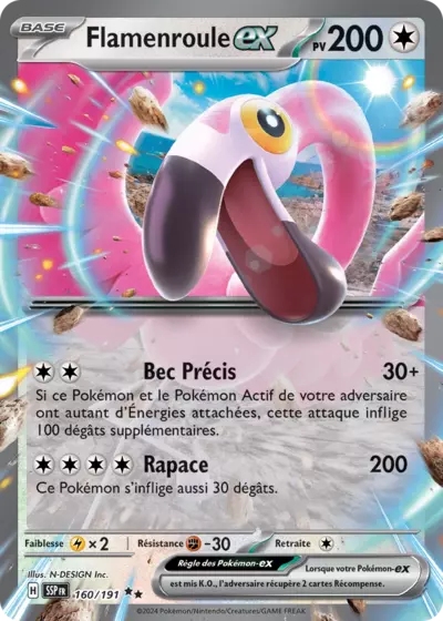 Flamenroule EX 160/191 de l’extension Étincelles Déferlantes, référencée chez Manga Cash à Ans en région liégeoise.