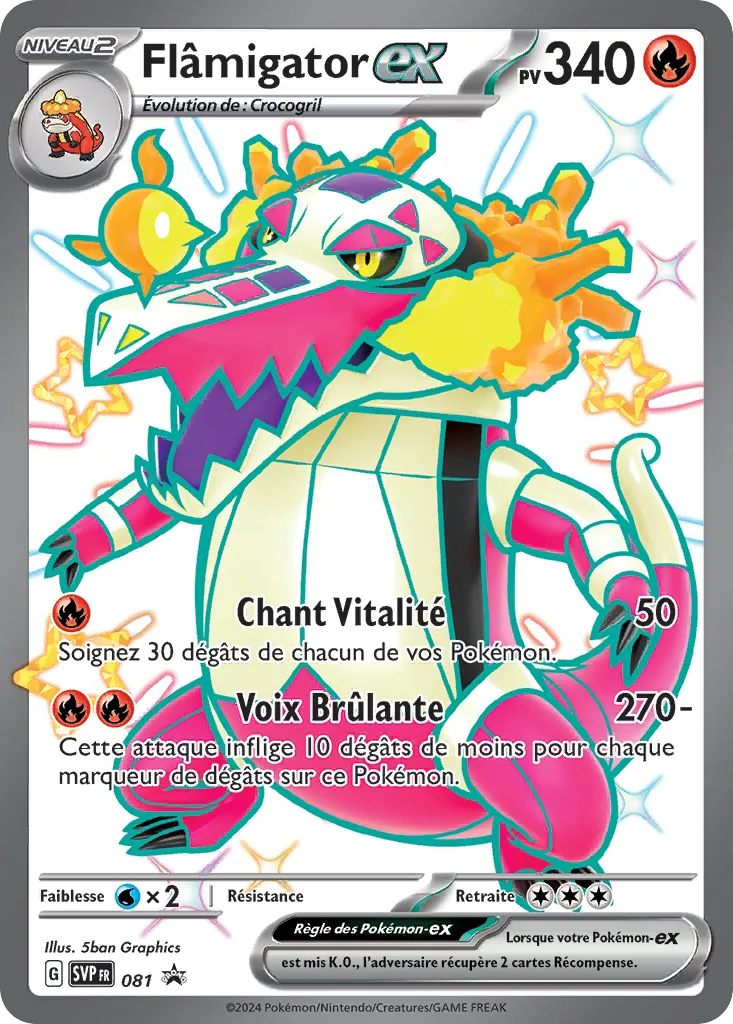 Carte Pokémon Flâmigator EX SVP081 chez Manga Cash Ans sur les hauteurs de Liège