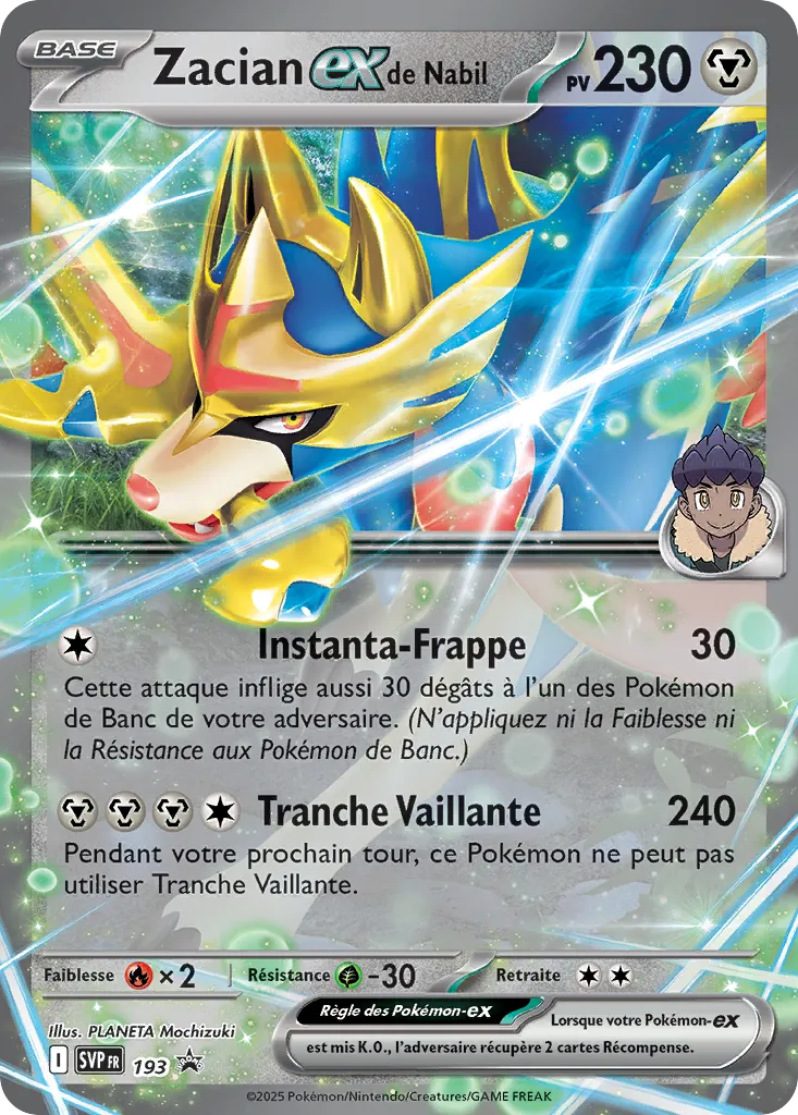 Carte Pokémon Zacian EX de Nabil SVP193 disponible chez Manga Cash à Liège