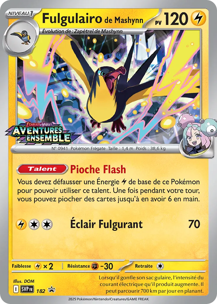 Carte Pokémon Fulgulairo de Mashynn SVP182 chez Manga Cash Ans sur les hauteurs de Liège