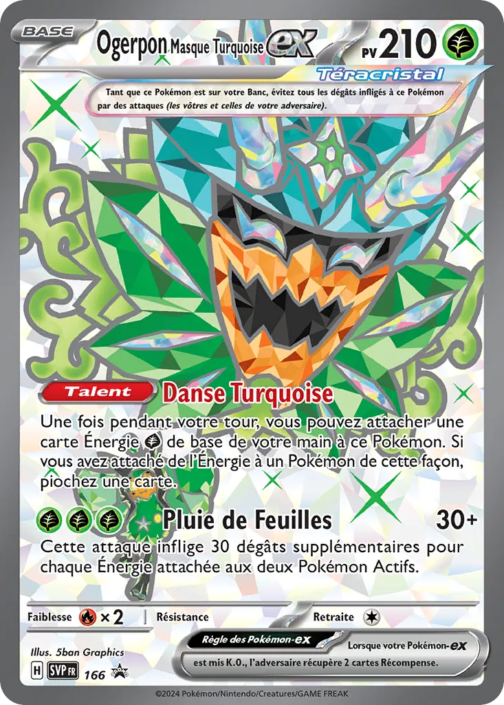 Carte Pokémon Ogerpon Masque Turquoise Téracristal EX SVP166 disponible chez Manga Cash à Liège