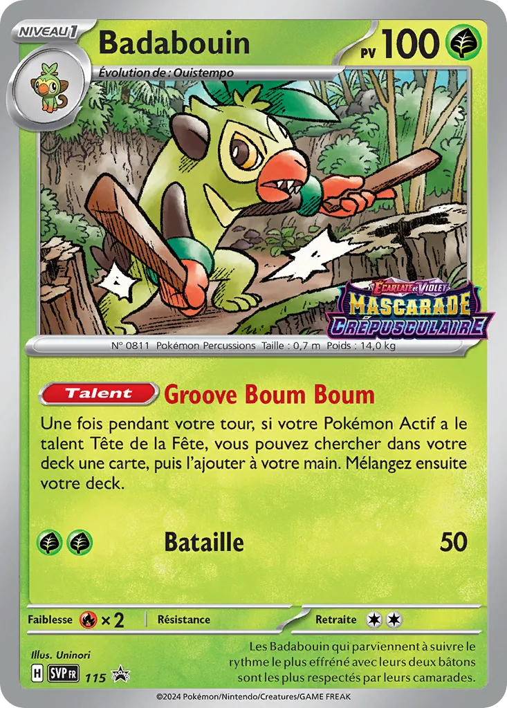 Carte Pokémon Badabouin SVP115 chez Manga Cash Ans sur les hauteurs de Liège